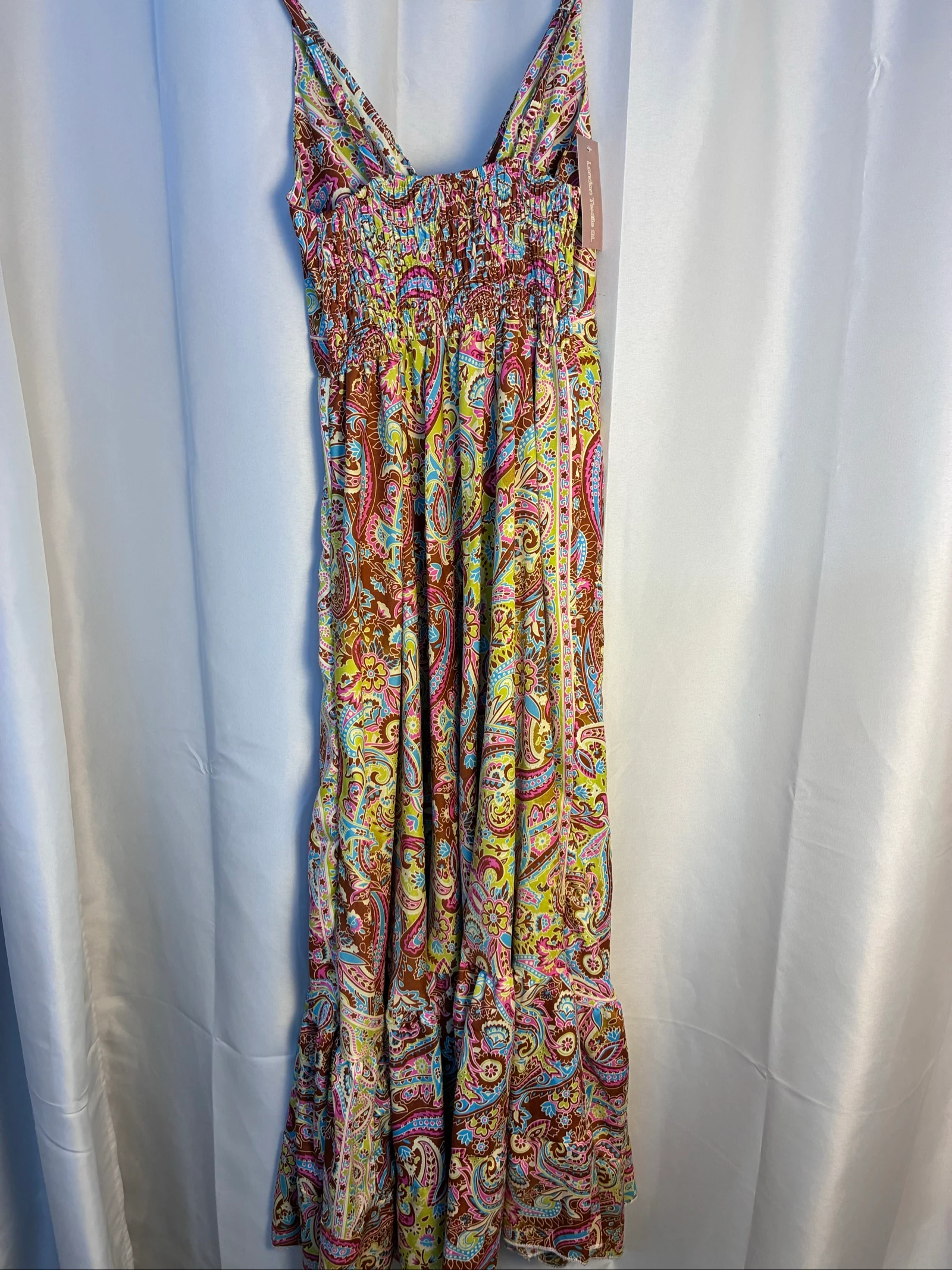 Vestido largo de seda con motivos paisley / cachemira estilo boho chic - Nuevo con etiqueta xs/s/m – photo 5